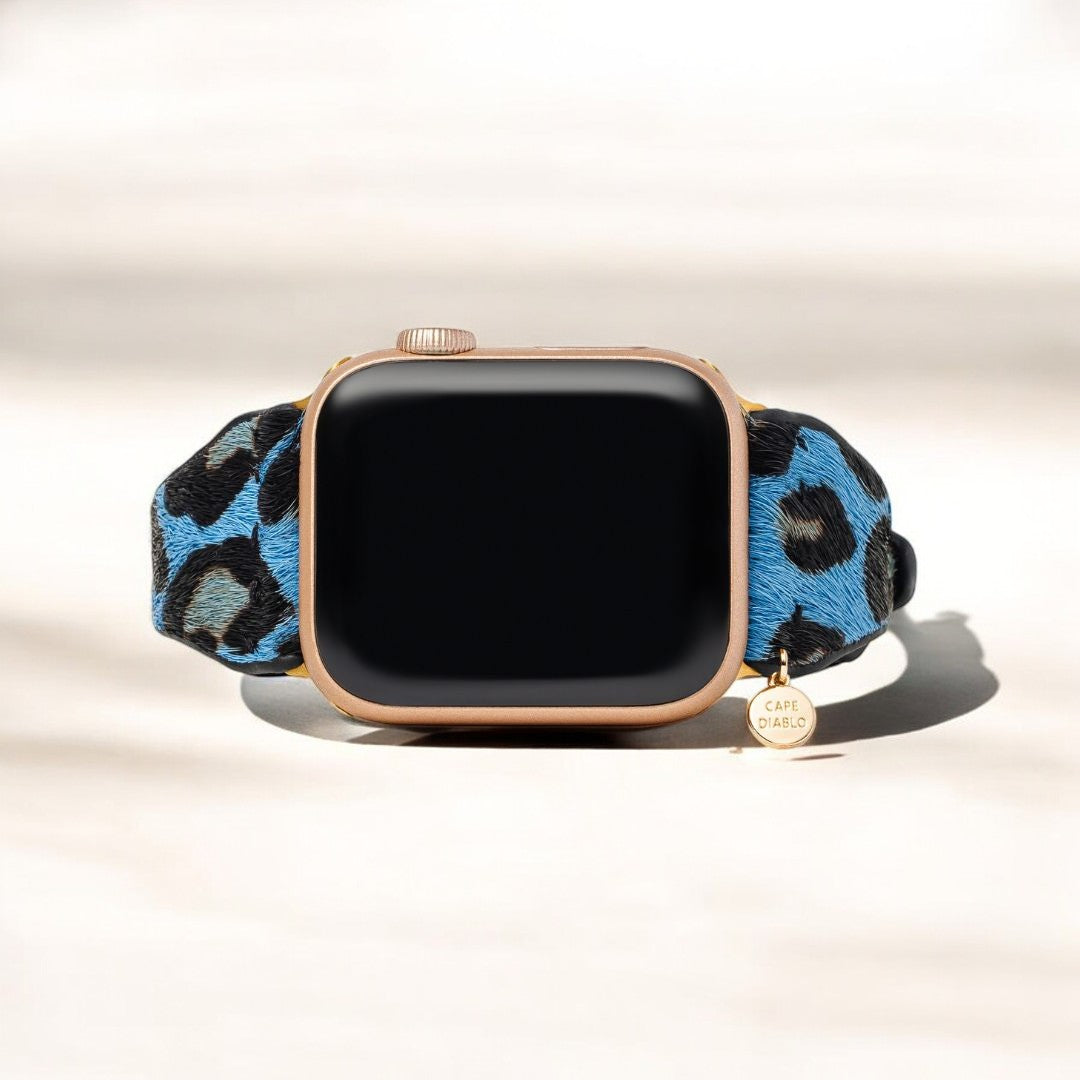 Wild Azure Leather Apple Watch Strap