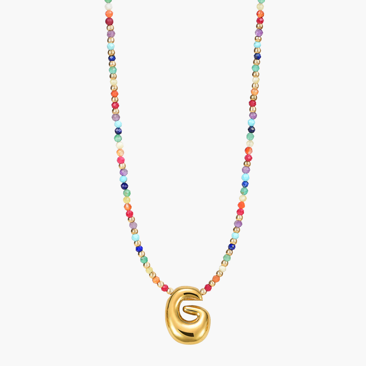 Rainbow Bubble Initial Necklace
