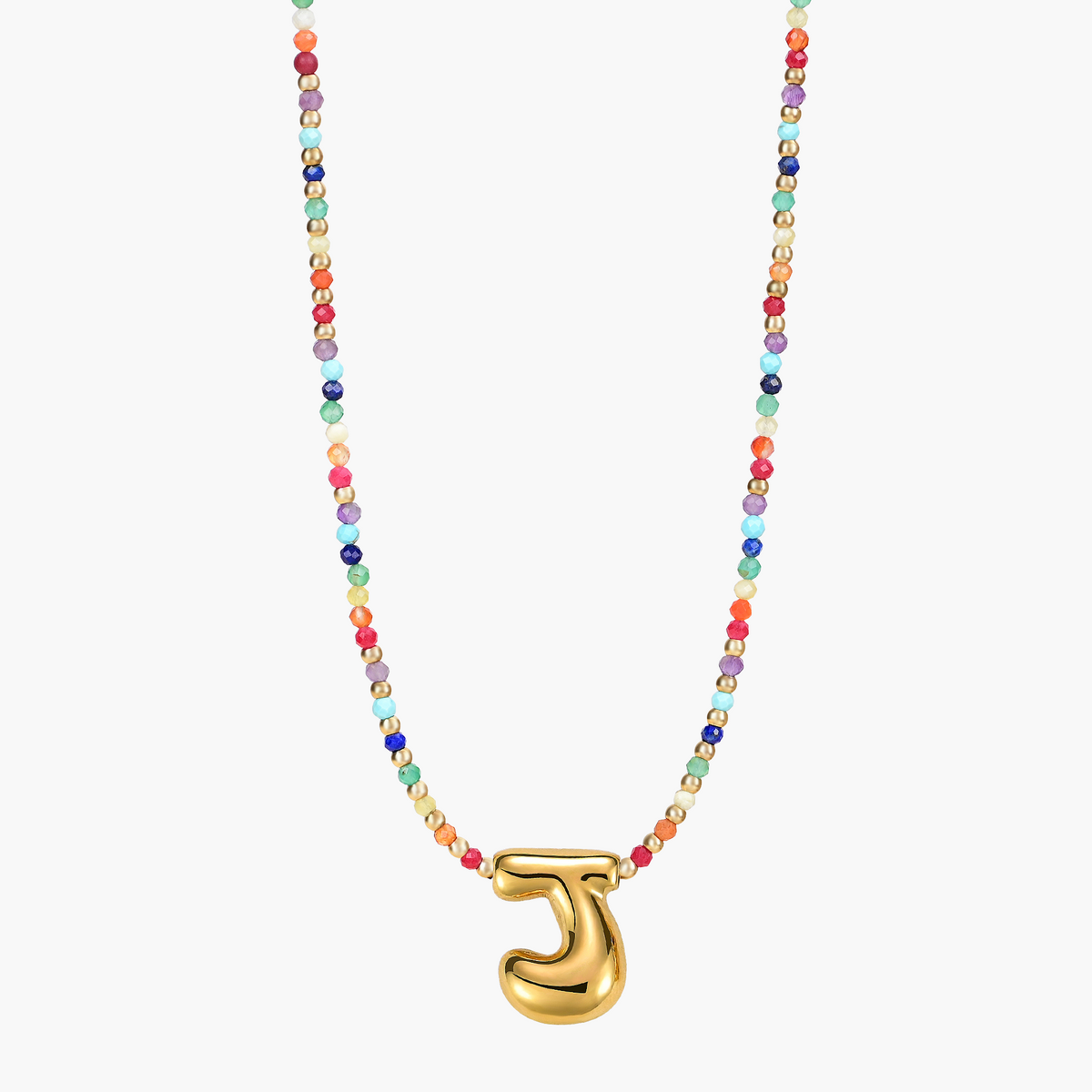 Rainbow Bubble Initial Necklace