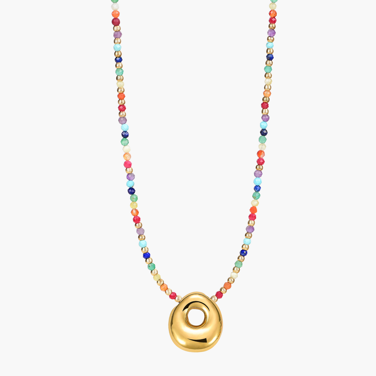 Rainbow Bubble Initial Necklace