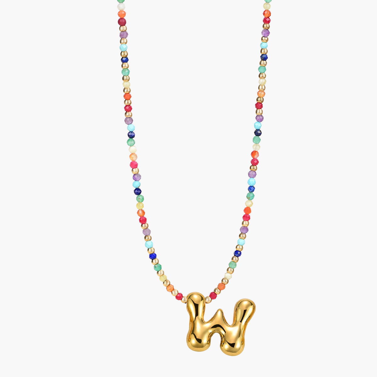 Rainbow Bubble Initial Necklace