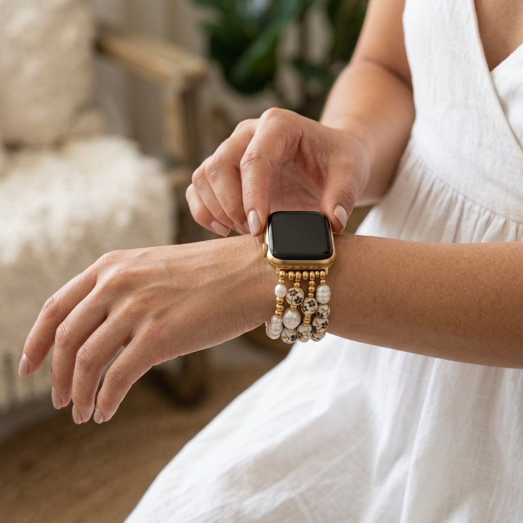 Porcelain Garden Golden Meadow Apple Watch Strap