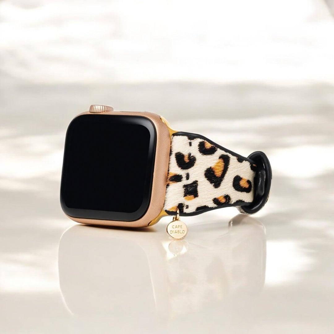 Ivory Feline Apple Leather Watch Strap