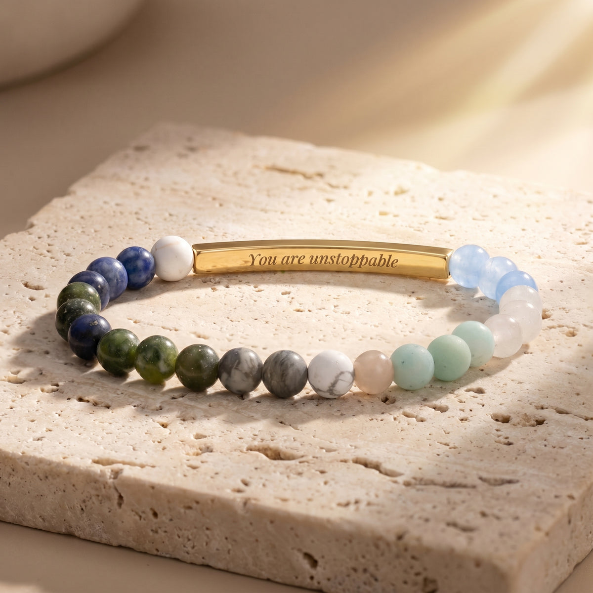 Secret Message Earth Tones Stone Bracelet