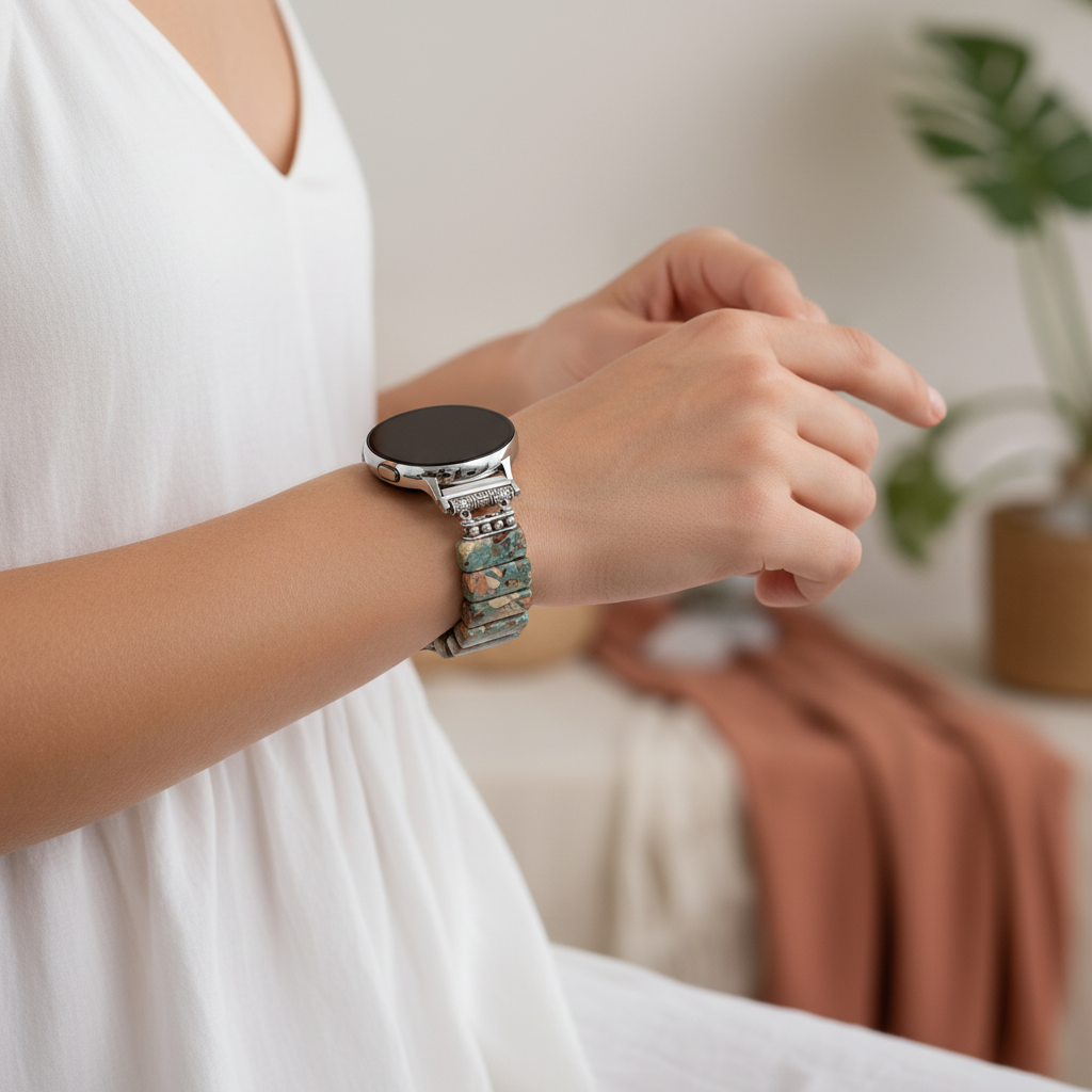 Earth Tibetan Jasper Samsung Galaxy Stretch Watch Strap