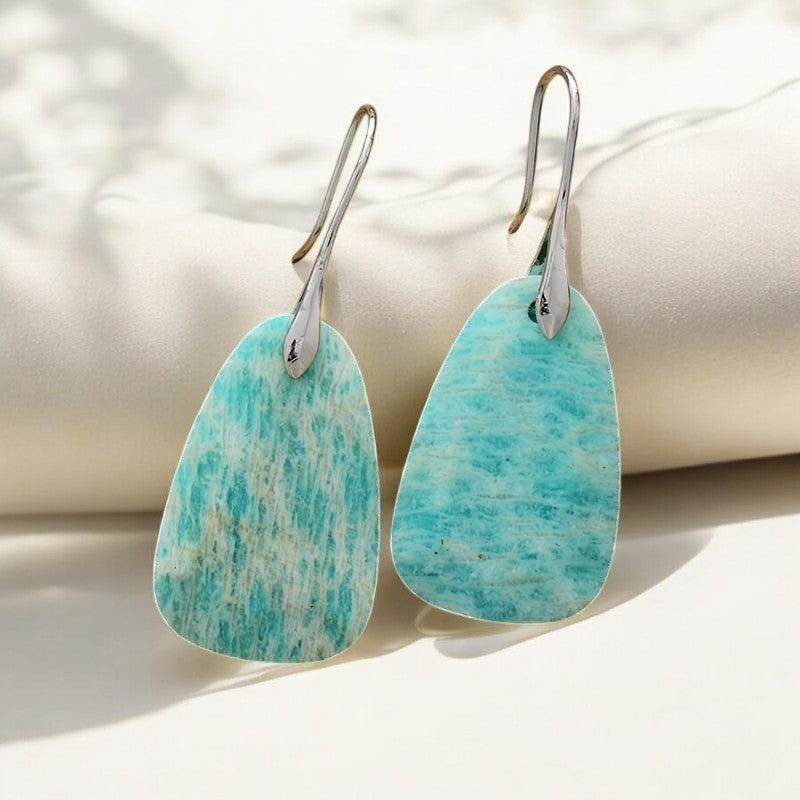 Amazonite Protection Drop Earrings