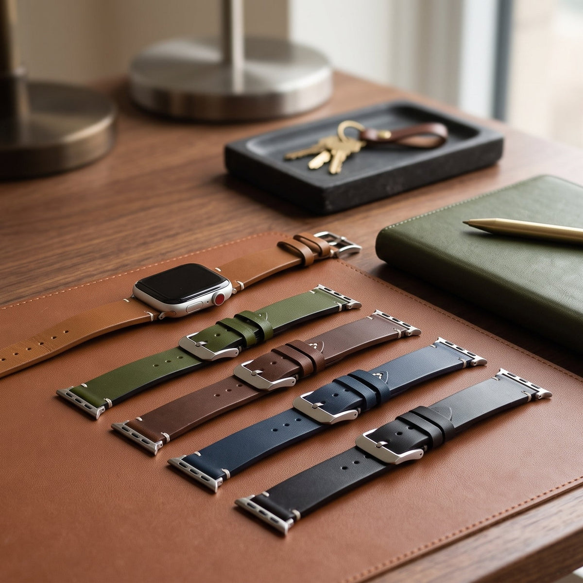 Men’s Dark Brown Leather Apple Watch Strap