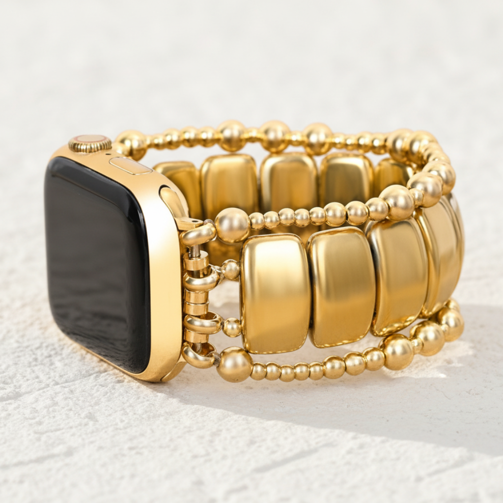 Gold Noir Stretch Apple Watch Strap