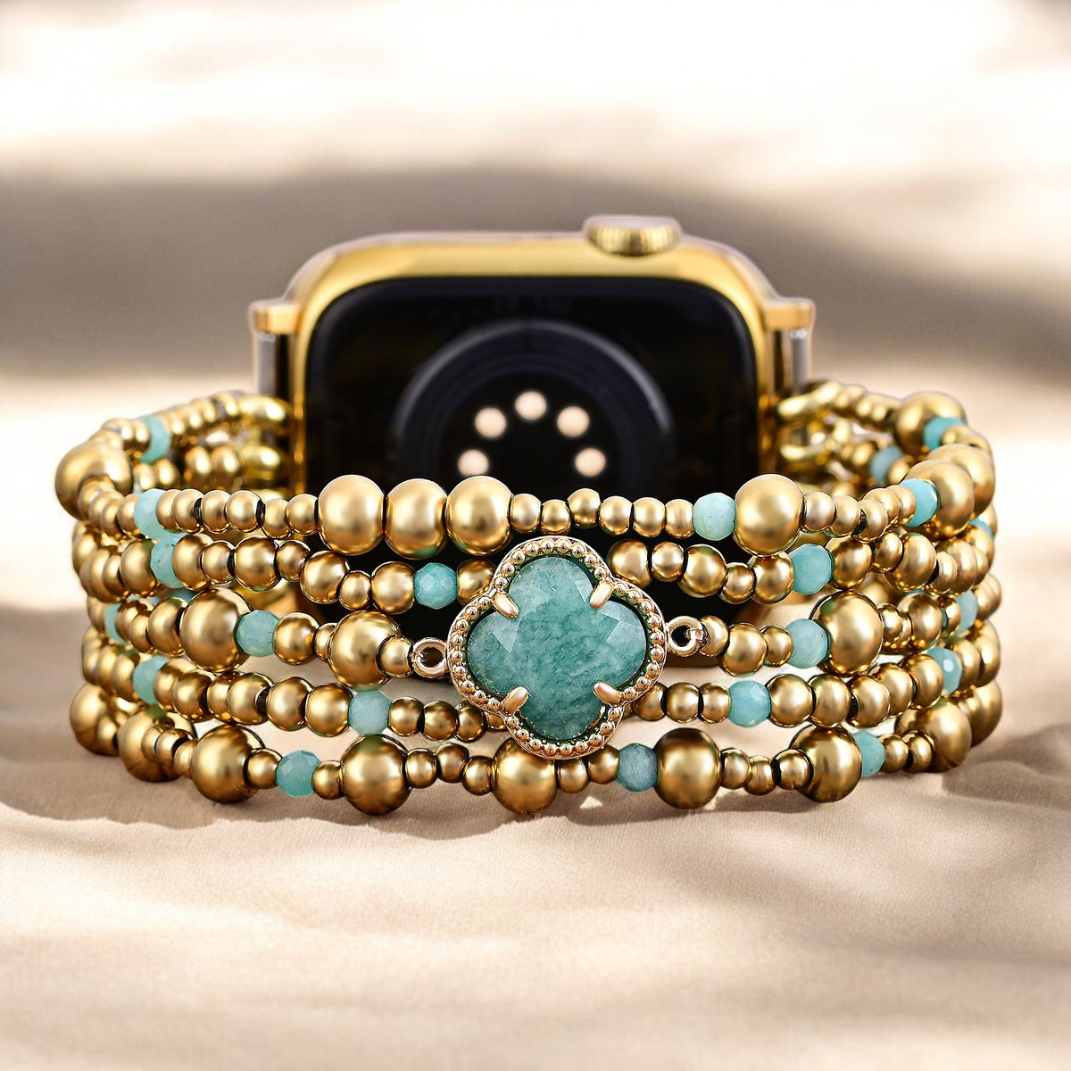 Healing Amazonite Delight Stretch Apple Watch Strap