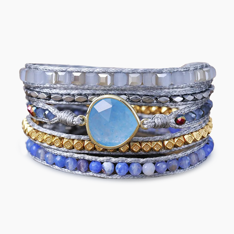 Sky Agate Radiance Wrap Bracelet