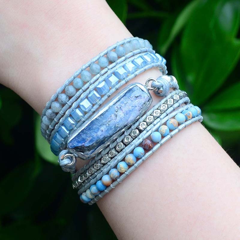 Healing Topaz Queen Silver Wrap Bracelet - Cape Diablo