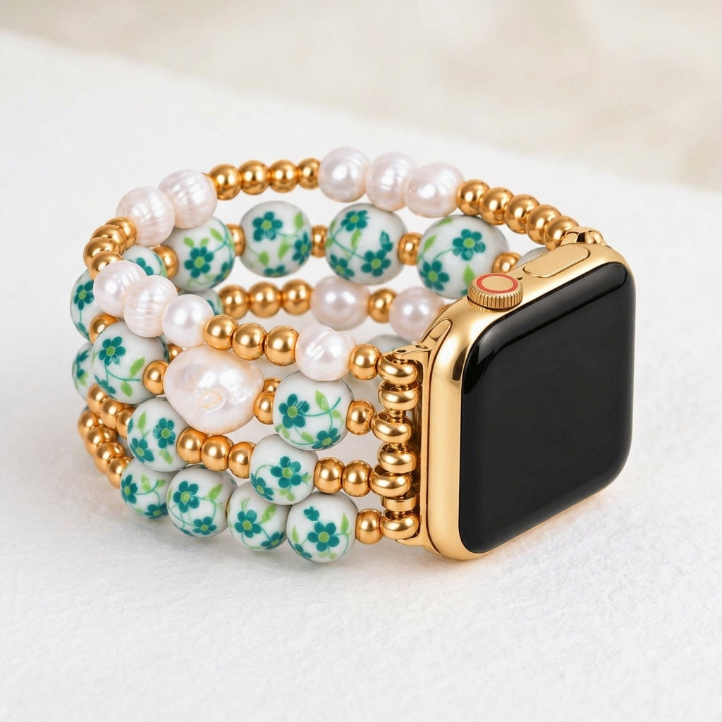 Porcelain Garden Emerald Grove Apple Watch Strap