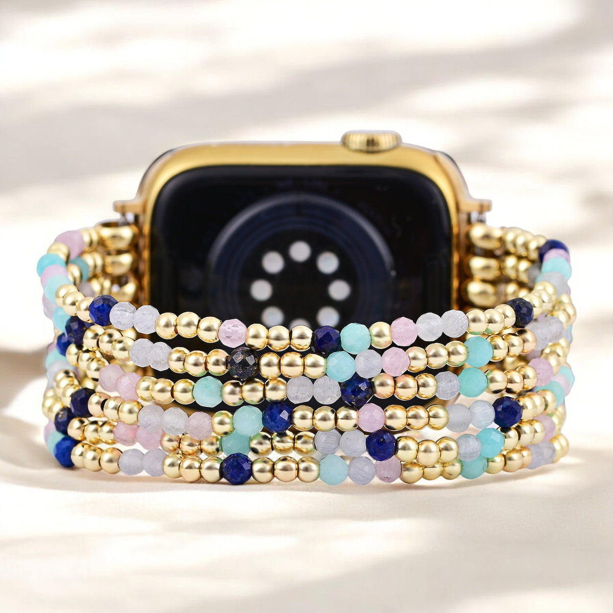 Jewel Lapis Amazonite Stretch Apple Watch Strap