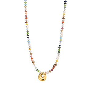 Vibrant Gem Initial Bubble Necklace