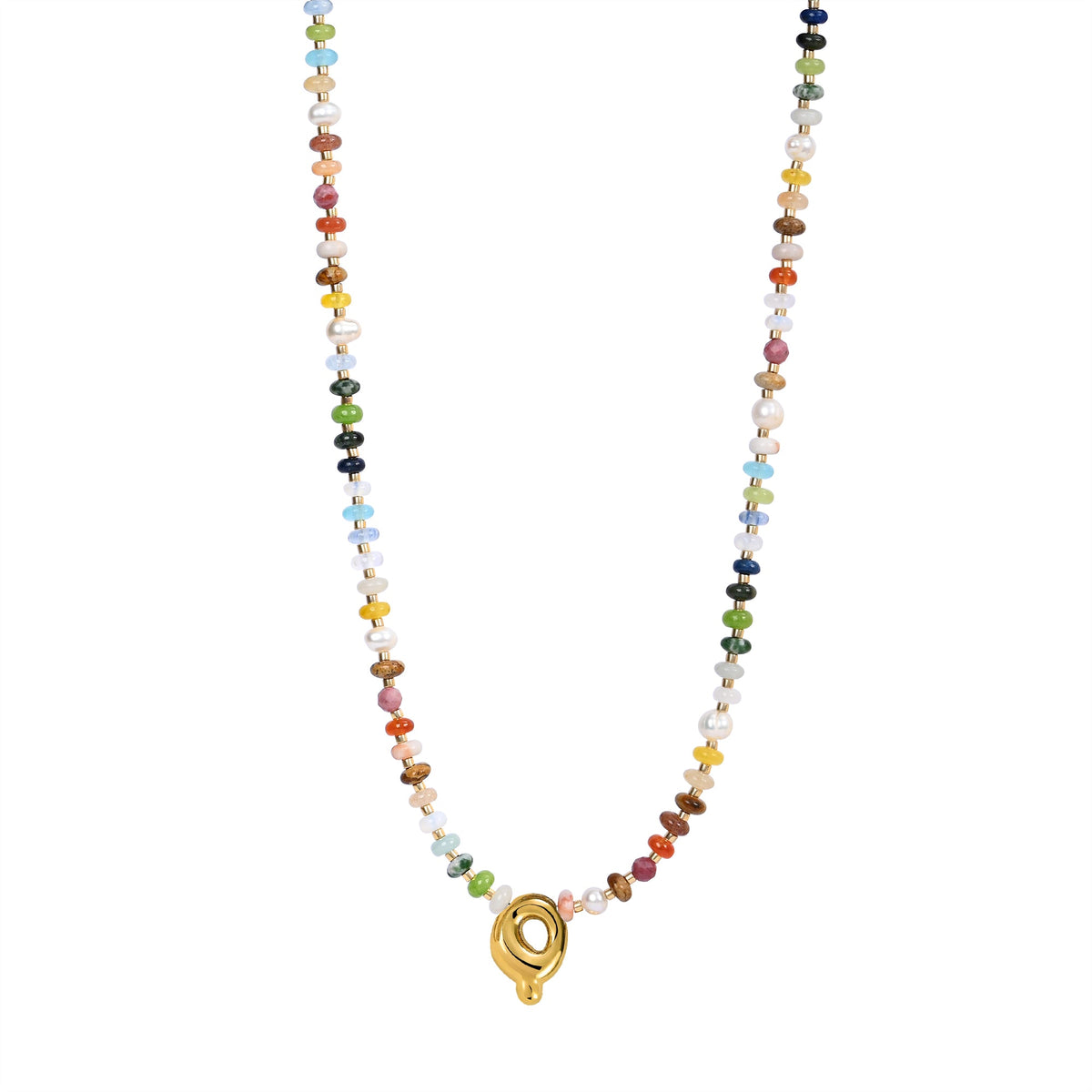 Multicolor Bubble Letter Necklace