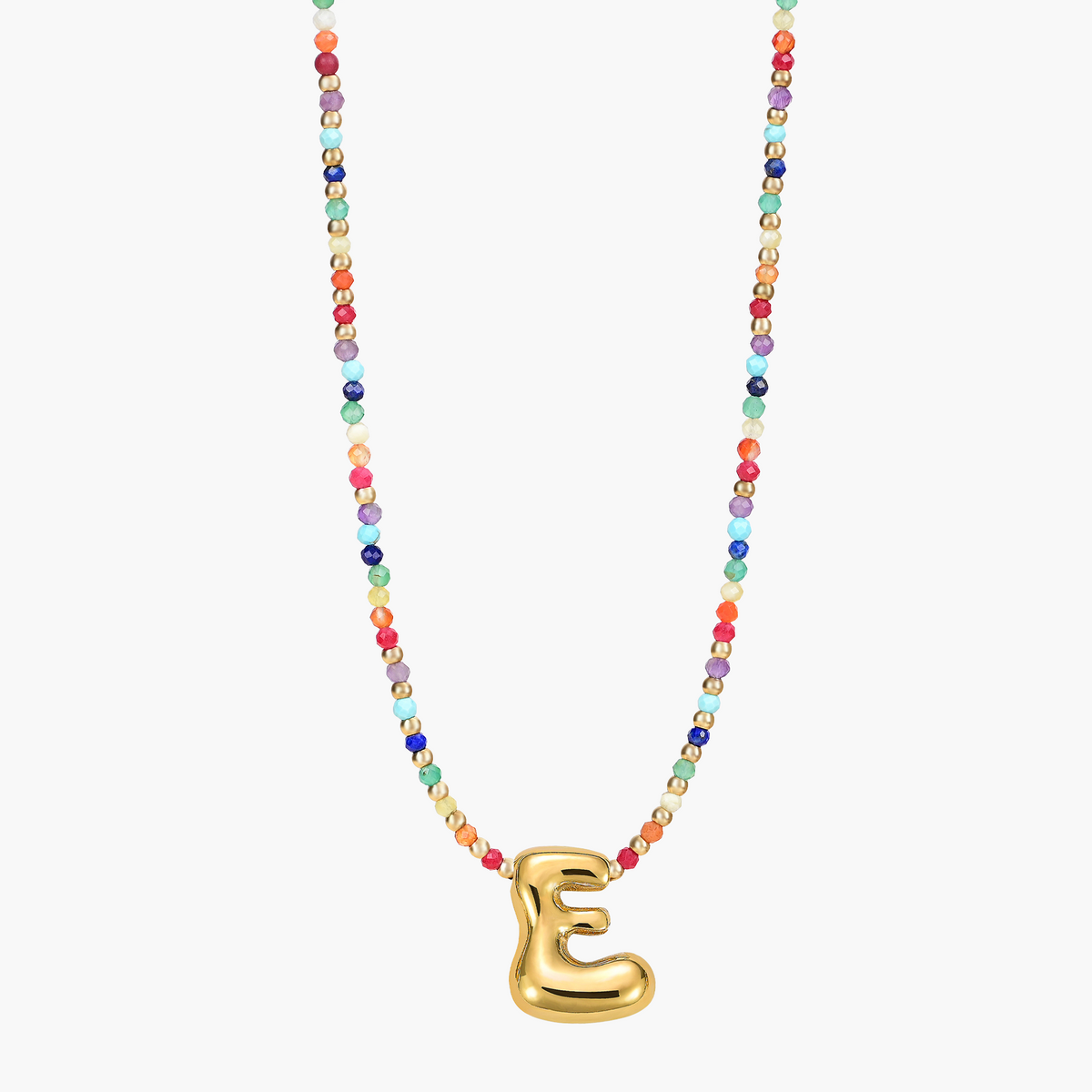 Rainbow Bubble Initial Necklace