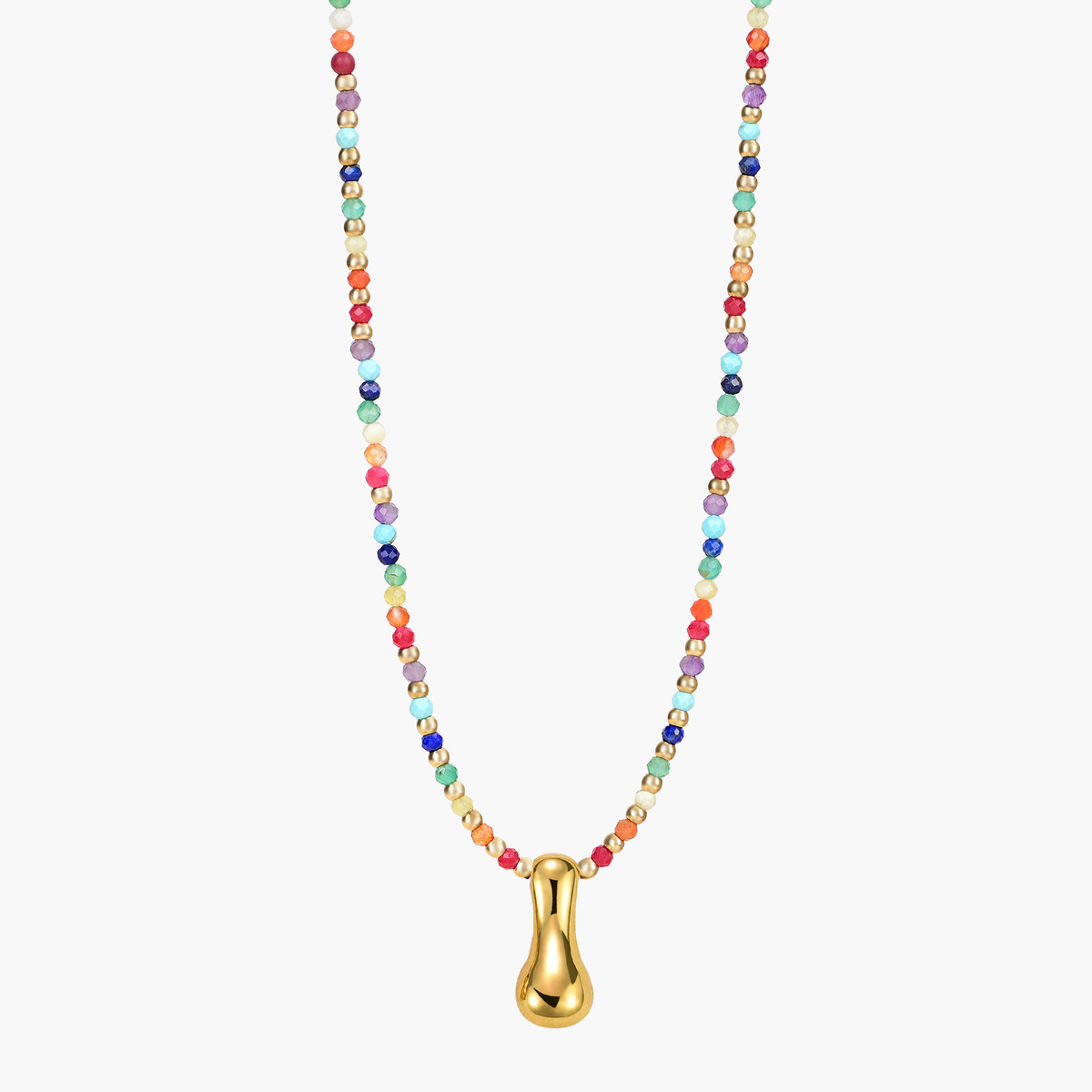 Rainbow Bubble Initial Necklace