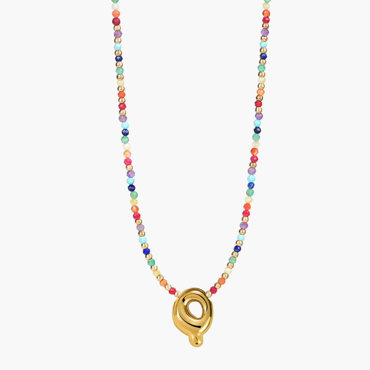 Rainbow Bubble Initial Necklace