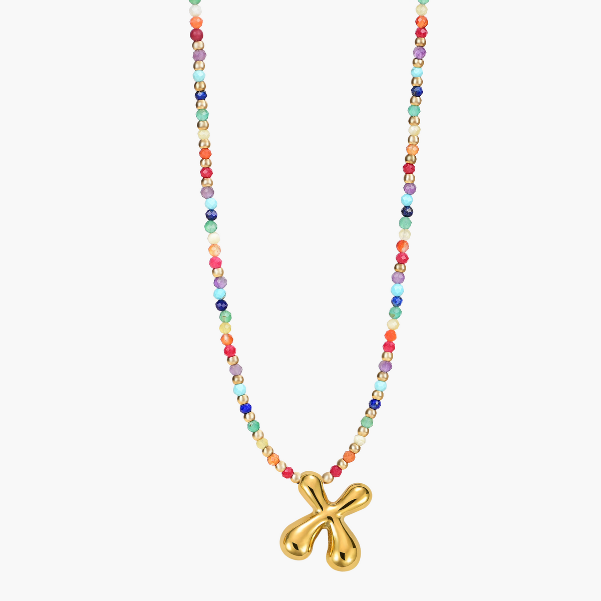 Rainbow Bubble Initial Necklace