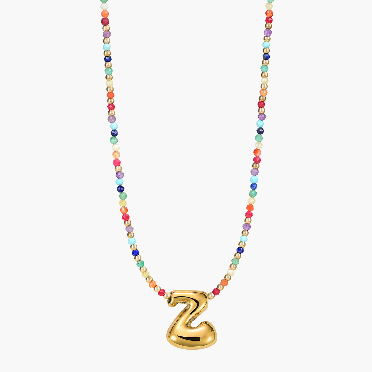 Rainbow Bubble Initial Necklace