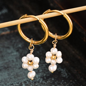 Blossom Pearl Hoop Earrings