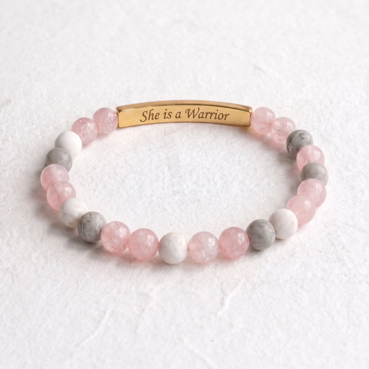Breast Cancer Awareness Month Bracelet - She is a Warrior