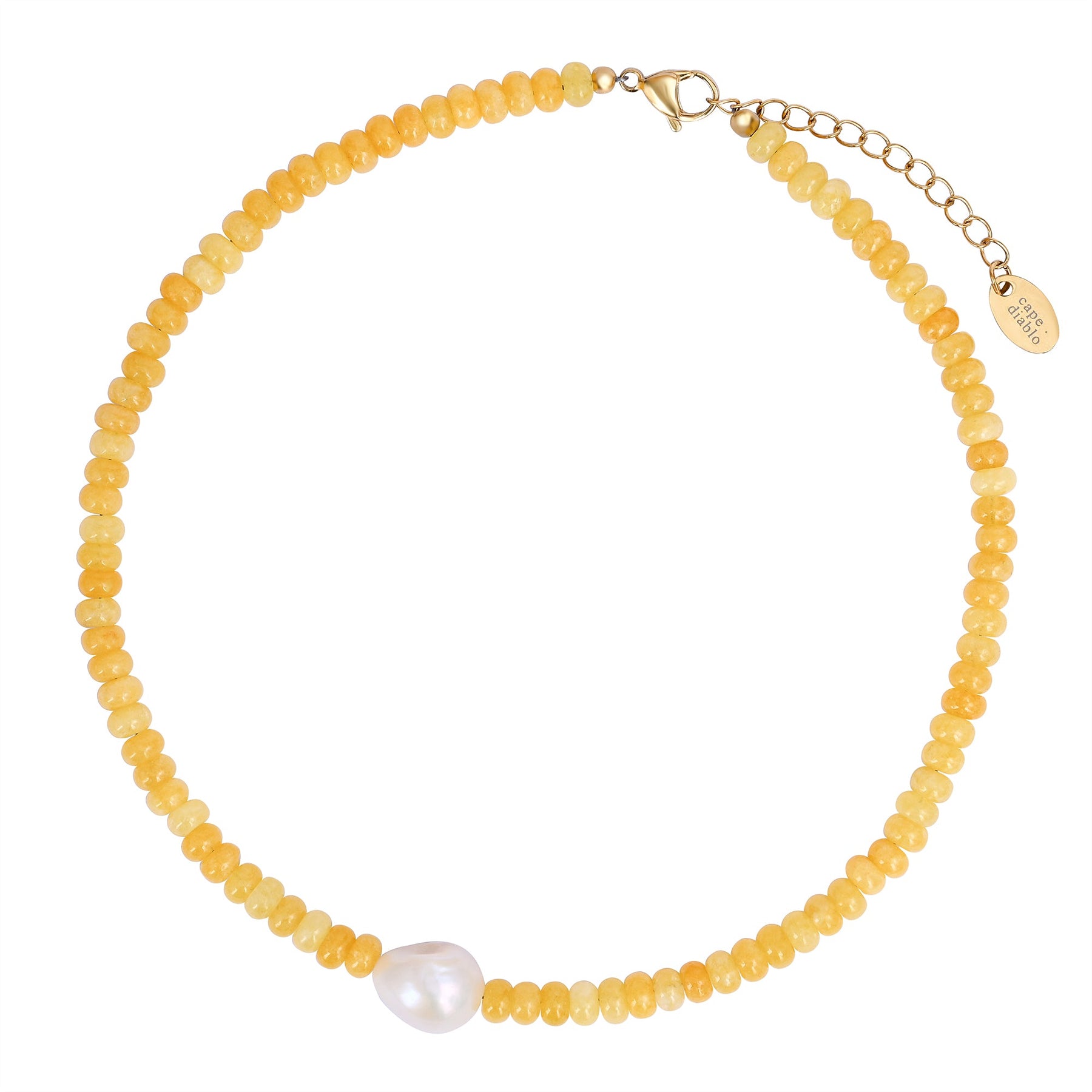 Golden Citrine Pearl Necklace