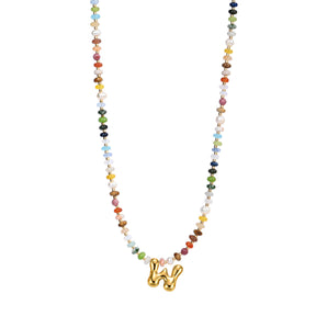 Multicolor Bubble Letter Necklace