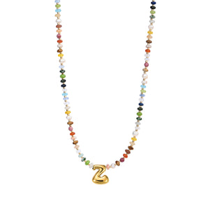Multicolor Bubble Letter Necklace