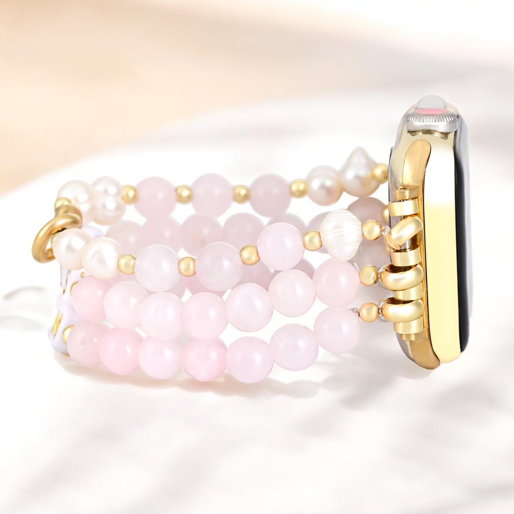 Boss Mom Rose Quartz Stretch Apple Watch Strap