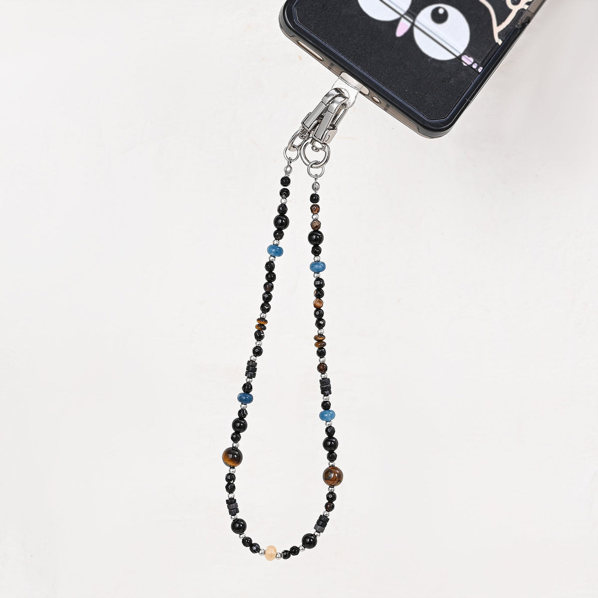 Black Agate Strength Phone Chain