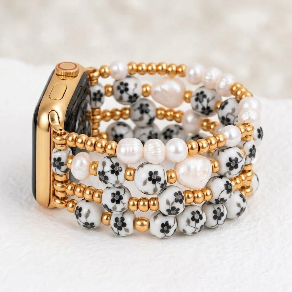 Porcelain Garden Midnight Bloom Apple Watch Strap