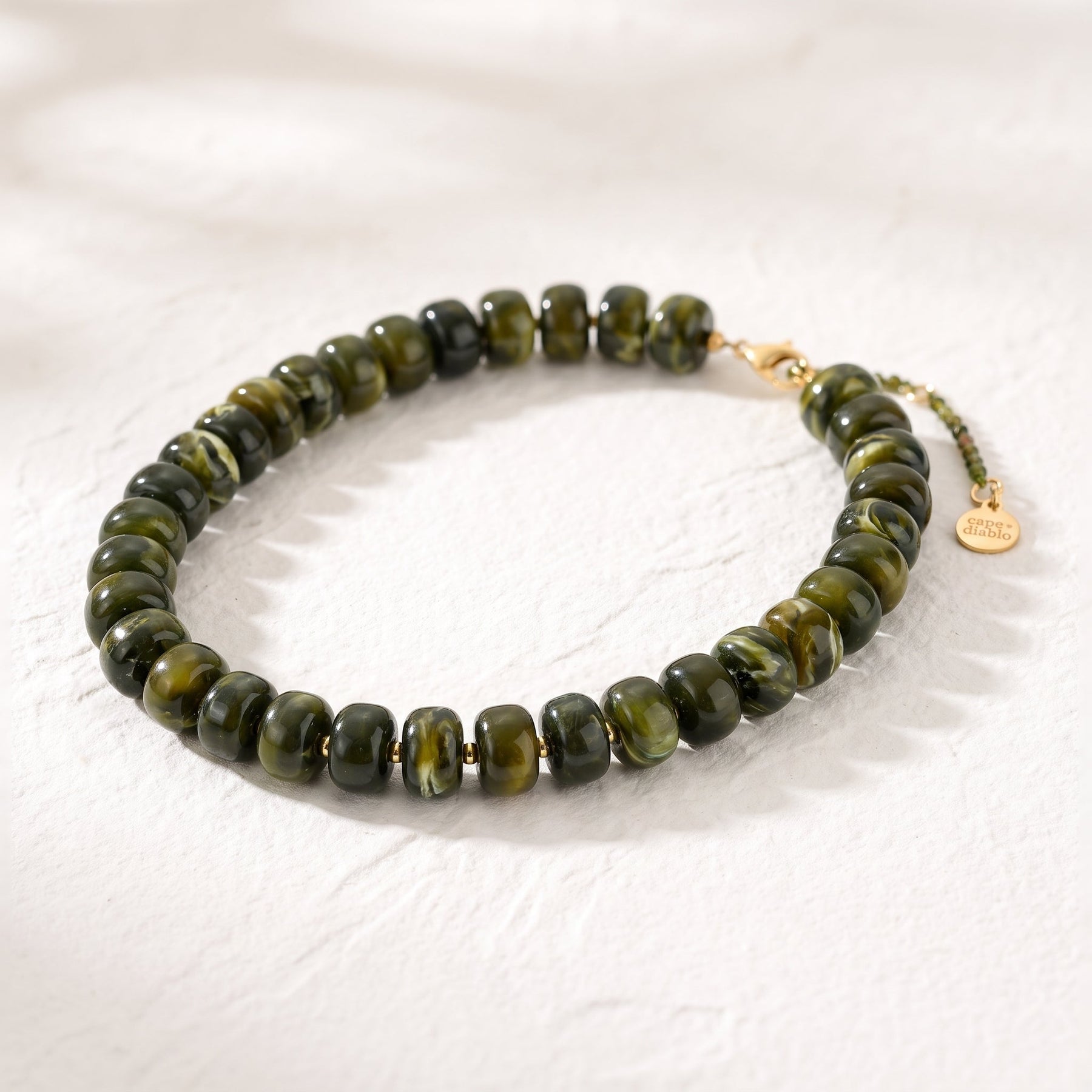 Chunky Forest Glow Green Necklace