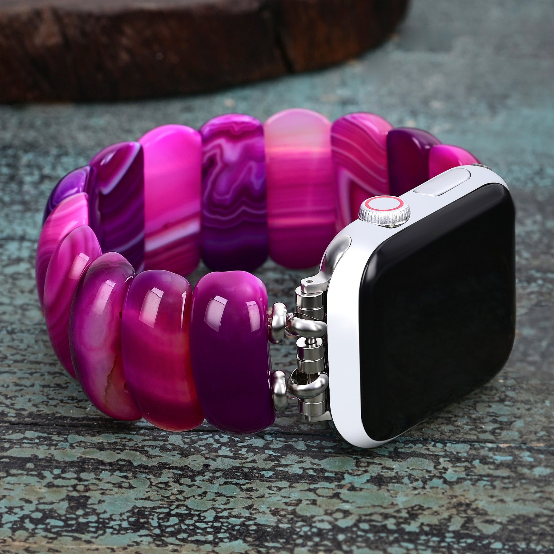 Radiant Orchid Agate Stretch Apple Watch Strap