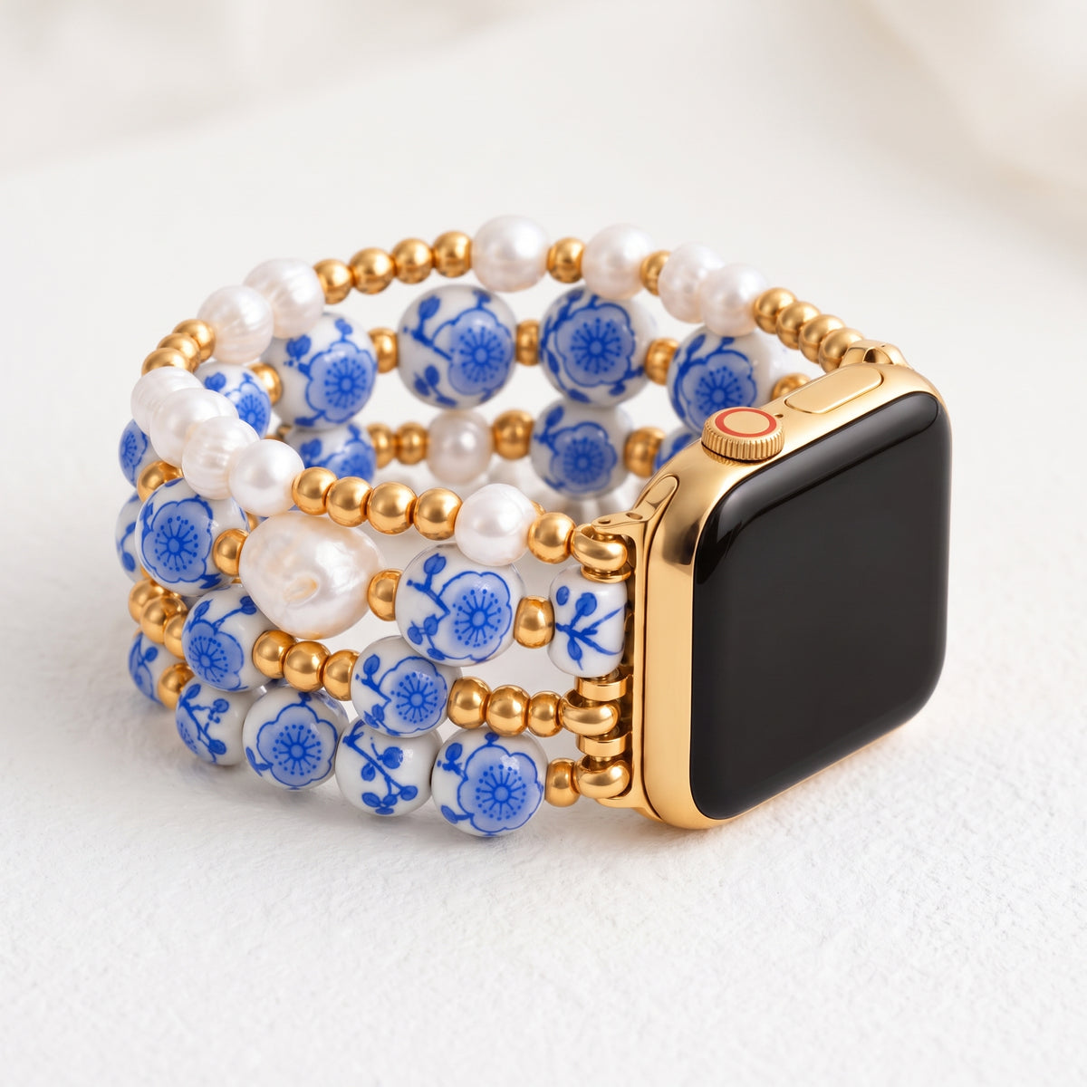 Porcelain Garden Blue Blossom Apple Watch Strap
