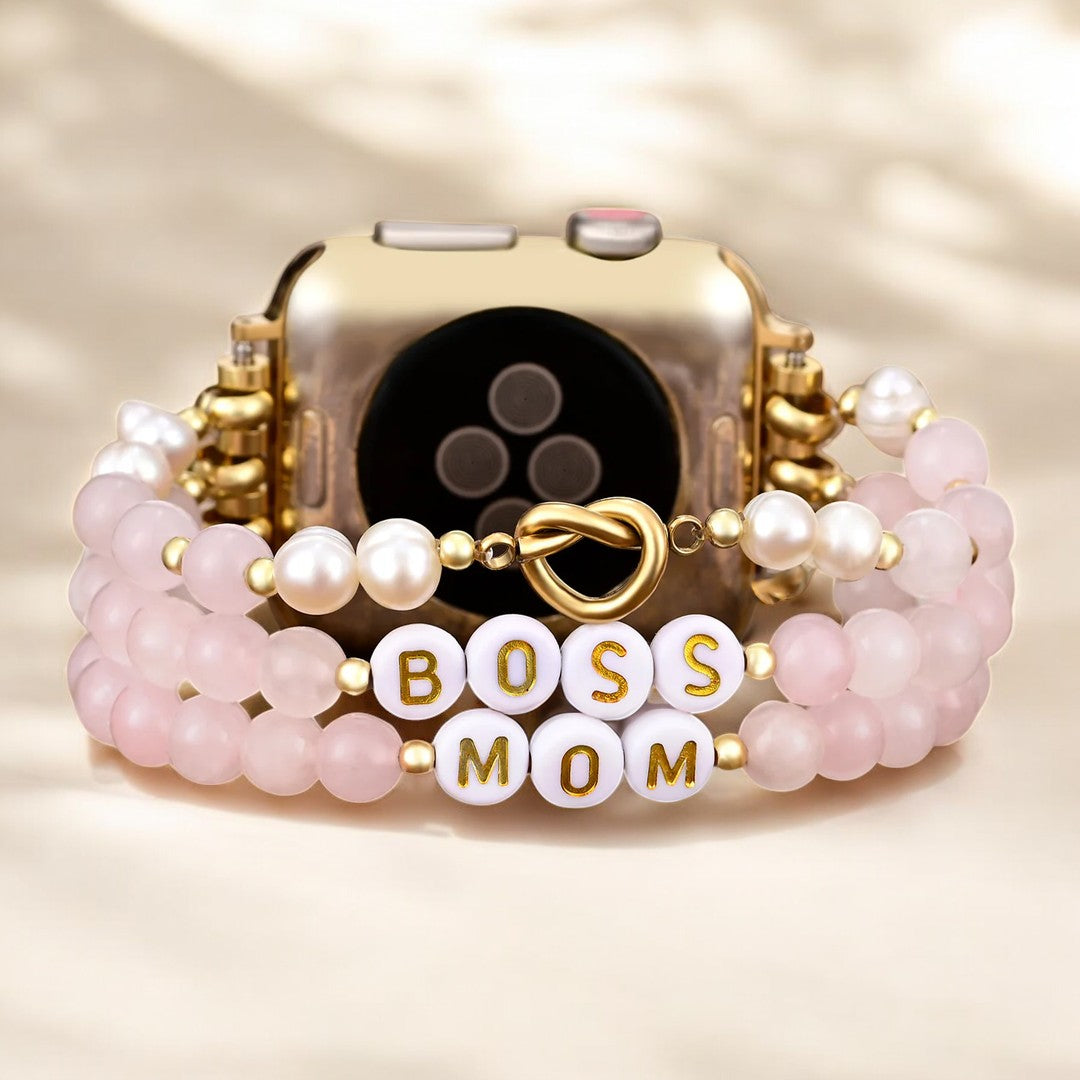Boss Mom Rose Quartz Stretch Apple Watch Strap