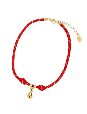 Golden Bubble Letter Rope Necklace