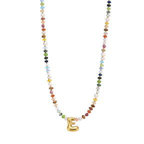 Multicolor Bubble Letter Necklace