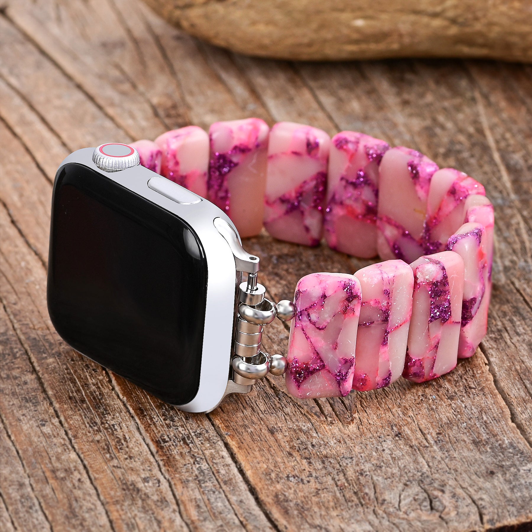 Rose Marble Stretch Apple Watch Strap