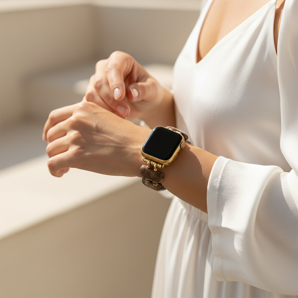 Desert Horizon Agate Stretch Apple Watch Strap