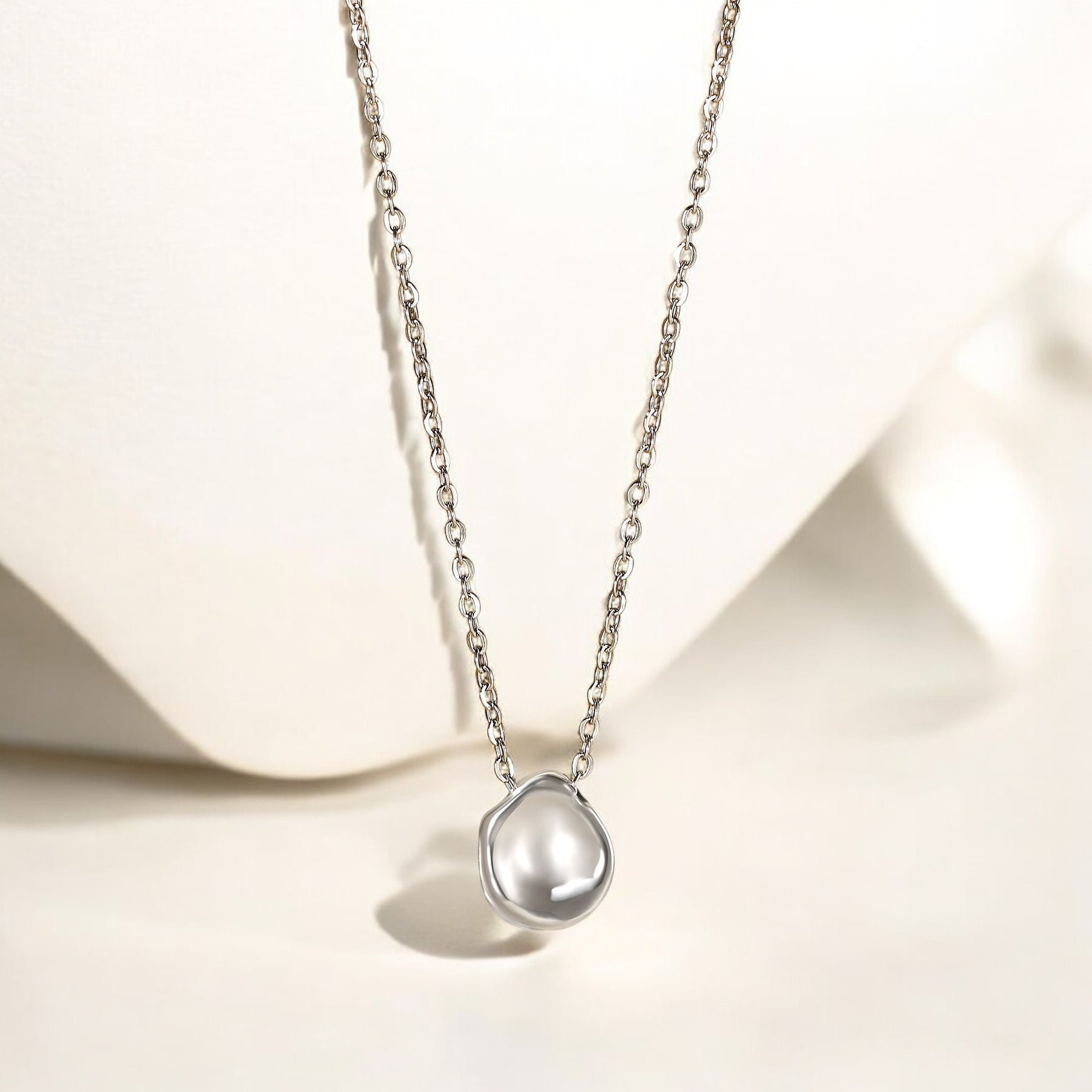 Shimmering Pebble Pendant Necklace