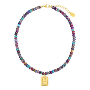 Purple Imperial Jasper Letter Necklace