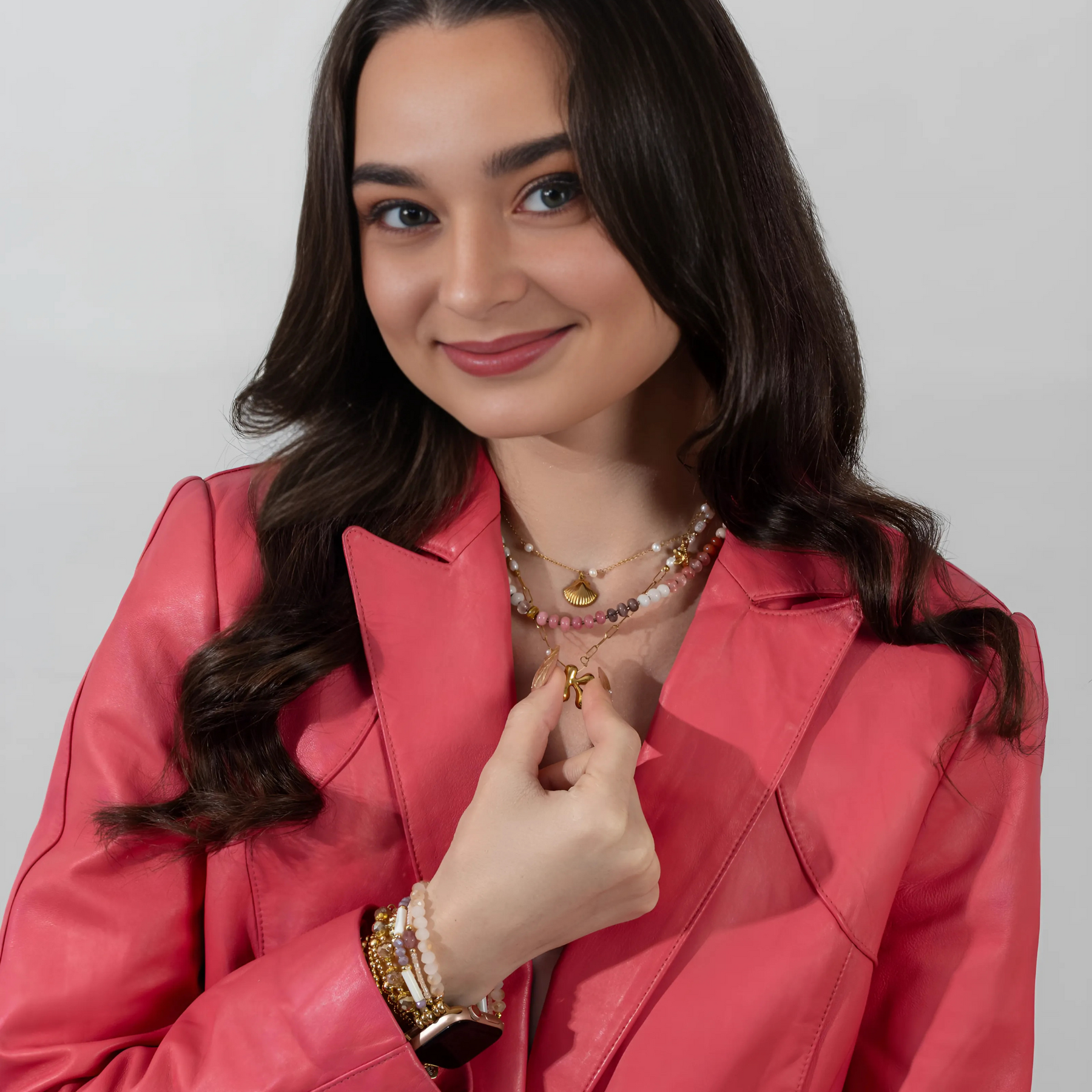 Chic Bubble Pearl Initial Chain Necklace