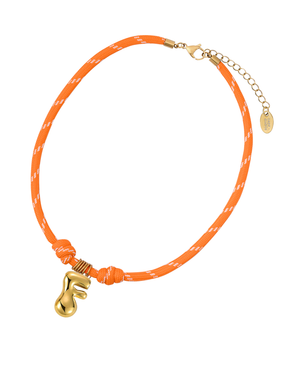 Golden Bubble Letter Rope Necklace