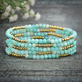 Glowing Amazonite Bracelet Set