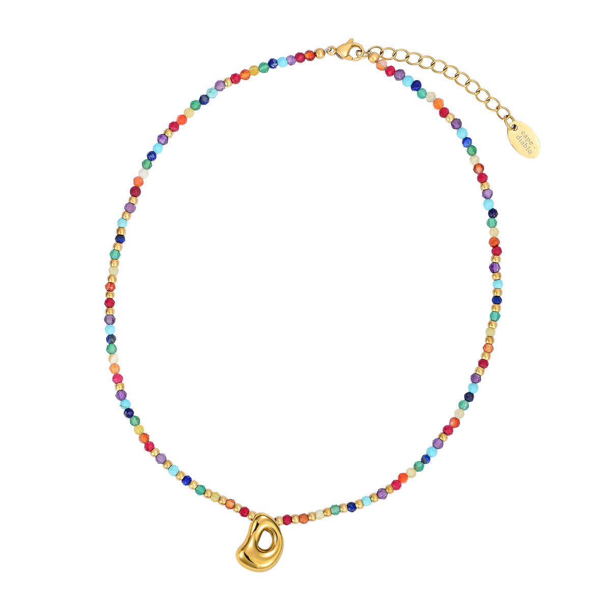 Rainbow Bubble Initial Necklace