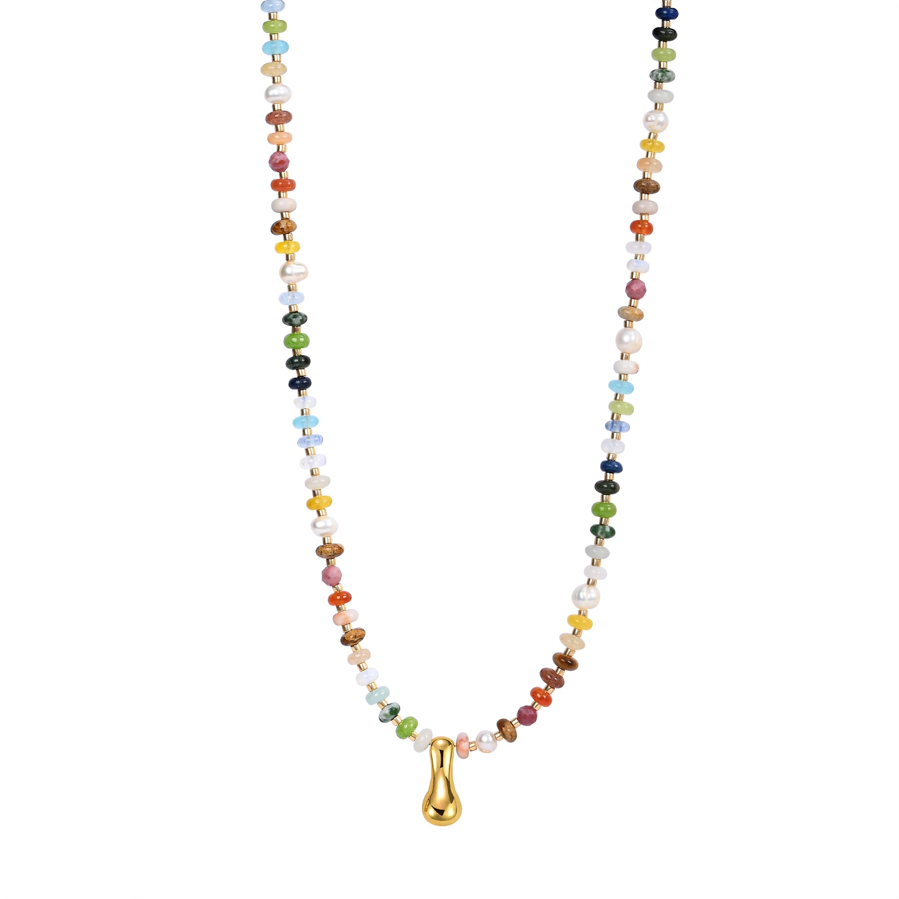Vibrant Gem Initial Bubble Necklace
