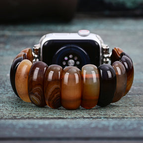 Earthly Ember Agate Stretch Apple Watch Strap