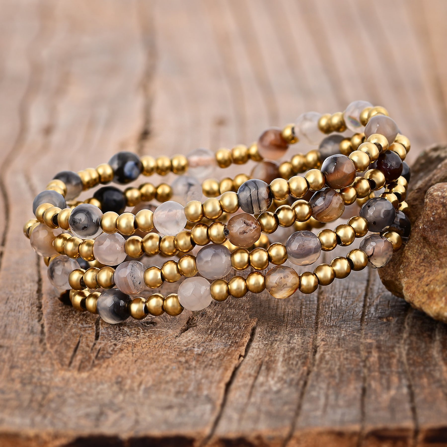 Agate Elegance Bracelet Set