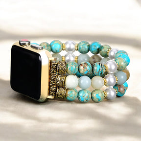 Ocean Breeze Jasper Stretch Watch Strap